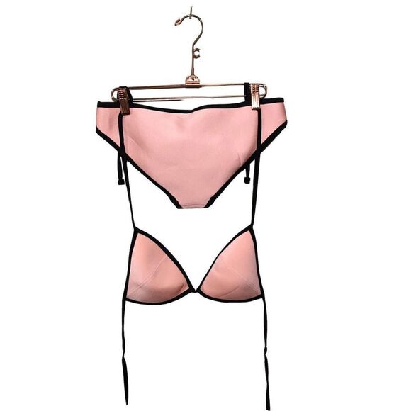 Triangl Brand Neoprene Swimsuit Bikini Set  Bathingsuit LG Top/MED Bottom Pink - Picture 1 of 14